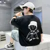 2026 Verão Novo Estilo Camiseta Infantil Americana Tendência Legal Desenho Animado Estampado Manga Curta Casual para Meninos Gola Redonda Confortável