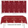 Platos de papel desechables, vasos, pancartas, manteles, decoraciones colgantes con tema navideño de copo de nieve rojo y verde, Feliz Navidad