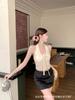 Novo Estilo Camisola de Renda Bordada com Decote em V e Laço Feminino Verão Doce Hottie Sexy Alcinha Top Tubo Lindo Top