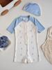 Traje de baño de una pieza estilo Ins para niños y niñas, caballito de mar, lindo traje de baño protector solar para hermanos gemelos de 26 años