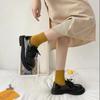 Moda Estilo Universitario Estudiante Lolita con Cordones Jk Japonés Zapatos de Cuero de Mujer Combinan con Todo Cómodos Planos Zapatos de Trabajo Modernos