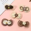 Nuevo Pasador de Flor de Perla de Encaje de Color Contrastante Café con Leche Retro Accesorios para el Cabello Accesorios Zapatos y Calcetines Accesorios de Ropa