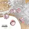 Boutique cristal k9 diamante de pila azúcar de roca huevo de paloma red de diamantes glaciar transparente rosa rosa joyería para uñas al por mayor