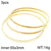 Pulseira de Anel Liso Minimalista Clássica para o Dia a Dia em Aço Titânio Leve Luxo Banho a Vácuo Dourado Empilhamento Multicamadas Pulseira de Aço Inoxidável para Mulheres