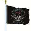 Bandera de Piratas de Suministro Transfronterizo Bandera Pirata Calavera Bandera Pirata 3*5 pies Halloween