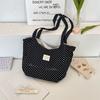 58155 Bolso de Hombro de Lona con Lunares Impresos Bolso Tote de Gran Capacidad Organizador de Viaje Bolso de Almacenamiento Bolso de Hombro para Mujer
