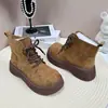 Botas para Mujer de Suela Gruesa Oculta Mate Nuevas Otoño/Invierno 2026 para Personas Bajas para Parecer Más Altas Moda Estilo Británico Zapatos Planos para Mujer