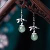 Pendientes de bambú de estilo antiguo, pendientes de traje antiguo, pendientes de estilo étnico de Yunnan, joyería de puesto, pendientes frescos al por mayor, colgante