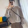 Camisa francesa de color sólido 2022 para hombre, estilo moderno, ligero y maduro, manga larga, elegante, estilo urbano, con tonos vibrantes, para celebridades de Internet.