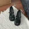 Sapatos Mary Jane com Salto Alto e Laço Lolita para Mulheres, Estilo Versátil Verão 2026, Alto Apelo Estético, Sapatos de Couro com Salto Grosso e Tira Única