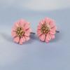 Moda coreana Novas joias femininas de flores Brincos de margarida fofos multicoloridos Colar de flores de cores frescas