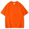 Camiseta de Manga Corta Gruesa Estilo Japonés de Algodón Puro 260g para Hombres y Mujeres, Corte Holgado, Color Sólido de Verano, Manga Media, Camiseta Básica Casual Simple