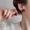 Pendientes Ankora de Plata de Ley S925 con Frijol Rojo para Mujer Pendientes Ins Retro Estilo Hong Kong Lujo Accesible Pendientes Populares