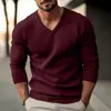 Ropa de punto para hombre de Europa y América, nueva para otoño e invierno, cuello en V, ajustada, fina, de manga larga, suéter para hombre, camisa base