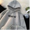 Moletom Americano com Capuz e Forro Pesado de Lã para Meninos e Meninas Roupas com Senso Adolescente Branco Casual Street Tendência Solto Top