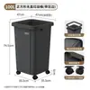 Cubo de basura con ruedas para el hogar Modelo nuevo 2026 con tapa Tamaño grande Gran capacidad Escuela Comercial Catering Oficina Cocina