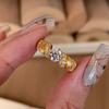 Anillo de Alambre Dibujado Vintage Italiano para Mujer, Anillo de Boda de Diamante en Quilates de Gama Alta, Bolso Cuna de Cinta Retorcida, Antigüedad Media