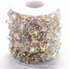 Acero Inoxidable Chapado en Oro de 18K Cadena de Perlas de Cristal Fantasía Forma de Corazón Sirena Brillo Accesorios de Joyería con Borla DIY Material