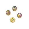 Prata 925 banhada a ouro incrustada com turmalina natural acessórios corajosos pulseira DIY colar acessórios de contas trevo de quatro folhas amor