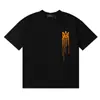 Comercio exterior calle nicho verano 2024ss nuevo Amiri básico estampado de letras dos colores manga corta para hombre y mujer