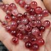 Cuentas redondas de color turmalina roja, cuentas sueltas de jade, cristal de cuarzo sandía, roca de jade, accesorios para pulsera y collar de jade hechos a mano, cuentas de jade