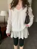 Chique coreano outono novo estilo ins estilo suave gola com laço cor sólida suéter de malha relaxado pulôver casual solto