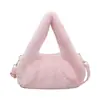 Bolsa de Pelúcia Simples da Moda Feminina 2026 Nova Leve Bolsa de Ombro Único Transversal Nicho Sensação de Luxo Bolsa Peluda