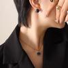 Marca estilo francés nicho cuello blanco chicas oficinistas colgante de piedra de cristal cadena clavicular aretes collar traje de joyería