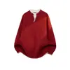 Nuevo Suéter Casual para Hombre Otoño/Invierno 2026, Estilo Old Money, Cuello Henley, Suéter de Punto Falso Dos Piezas, Top para Hombre