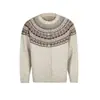 Suéter Fair Isle retro americano para hombres y mujeres, cárdigan de pareja para otoño e invierno, tejido jacquard, chaqueta estilo old money