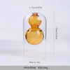 Nuevo Jarrón de Vidrio de Aromaterapia de Colorido Estilo Chino con Forma de Calabaza para Plantas Hidropónicas, Decoración de Escritorio para Sala de Estar, Adorno Difusor de Aroma sin Llama