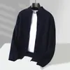 Cárdigan de Terciopelo Baicai de Lana Pura para Hombre con Cuello Alto y Cierre Completo Otoño/Invierno Nuevo Estilo Casual Versátil Suéter de Punto Base