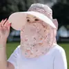 Chapéu de Aba Larga, Chapéu de Sol de Verão, Chapéu Cachecol de Proteção UV Facial para Mulheres, Chapéu para Ciclismo ao Ar Livre, Chapéu para Colheita de Chá