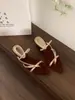 Primer Encuentro Temporada 2026 Verano Nuevo Estilo Estilo Francés Hermoso Estilo Hada Sandalias de Cuña Tanga Sandalias de Tacón Alto para Mujer