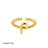 Europa y Estados Unidos transfronterizo anillo de oro de 18 quilates 26 letras inglesas anillo de apertura ajustable con cuentas de burbuja suministro de comercio exterior