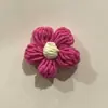 Adornos de Flores Esponjosas Grandes de 6 cm, Flores de Hilo Tejidas a Crochet Hechas a Mano, Accesorios para Ropa, Flores para Bolsos de Crochet DIY
