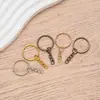 Chaveiro de Alta Qualidade com Corrente de Quatro Seções, Argola Plana Galvanizada, Chaveiro Brilhante com Corrente de 4 Seções, Acessórios para Joias DIY