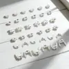 Decoraciones Populares de Arte para Uñas de Perlas Terminadas, Adornos de Flor de Perla 3D, Pedrería para Uñas de Flor de Cuatro Pétalos en Forma de Media Luna Estilo Francés