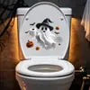 Pegatinas de Inodoro de Halloween Autoadhesivas Impermeables Decoración de Tapa de Baño Pegatinas Decoración de Pared Halloween