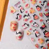 Pegatina de Uña Artística Invierno Cálido Caqui Ruyi Gato Linda Pegatina de Uña Artística Perro Gato Decoración de Uña Adhesiva Impermeable DIY