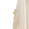 Cortina de gasa de hilo con espejo color crema, transparente, para ventana, balcón, parasol, sala de estar, ventanal, protector solar, aislamiento térmico, color arena