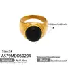 Estilo Europeu e Americano de Luxo Leve Versátil Design de Nicho Anel de Esmalte Xadrez Aço Inoxidável Banhado a Ouro Real 18K Anel Personalizado