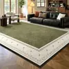 Alfombra vintage verde transfronteriza para sala de estar y dormitorio, alfombra de área grande de cobertura total para sofá y mesa de centro, alfombra para el hogar y tapete de piso