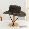 Chapéu de Verão para Montanhismo e Alpinismo ao Ar Livre para Homens e Mulheres, Novo Chapéu Cowboy com Punho e Cordão, Chapéu de Sol para Ciclismo e Pesca