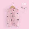 Roupa Vestido Fino de Bebê Casaco Respirável Macacão Infantil Recém-Nascido Leve Vestido Macacão com Capuz para Meninas