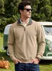 Moletom casual com gola alta jacquard texturizado masculino para exportação, estilo americano, com bolso com zíper, para primavera e outono