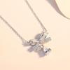 Cadena de clavícula con lazo de plata s925 de Zun, con microincrustaciones de circonita y mariposa, collar de temperamento de alto sentido, fabricantes al por mayor
