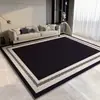 Alfombra Minimalista Nórdica para Sala de Estar, Alfombra para Mesa de Café de Sofá de Terciopelo de Cristal, Alfombra Silenciosa de Cobertura Completa para Mesita de Noche de Dormitorio, Felpudo Absorbente de Agua