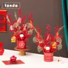Kit de Materiales DIY Cubo de Bendición del Año Nuevo Chino, Frutas de la Fortuna, Fruta Roja de Acebo, Decoraciones de Año Nuevo, Adornos para Casa Nueva