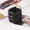 Estilo Punk Nuevo Transfronterizo Exterior Tres Botones Ancho Cuero Universal Muñequera Anillo de Muñeca Estilo Pulsera de Cuero Ajustable